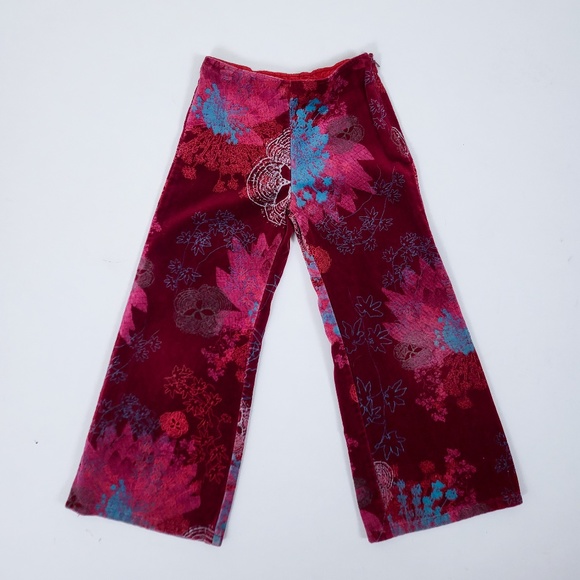 Kenzo Other - KENZO Bell Bottoms Wide Leg High Rise Velvet Abstract Size 5/6/7 Pants